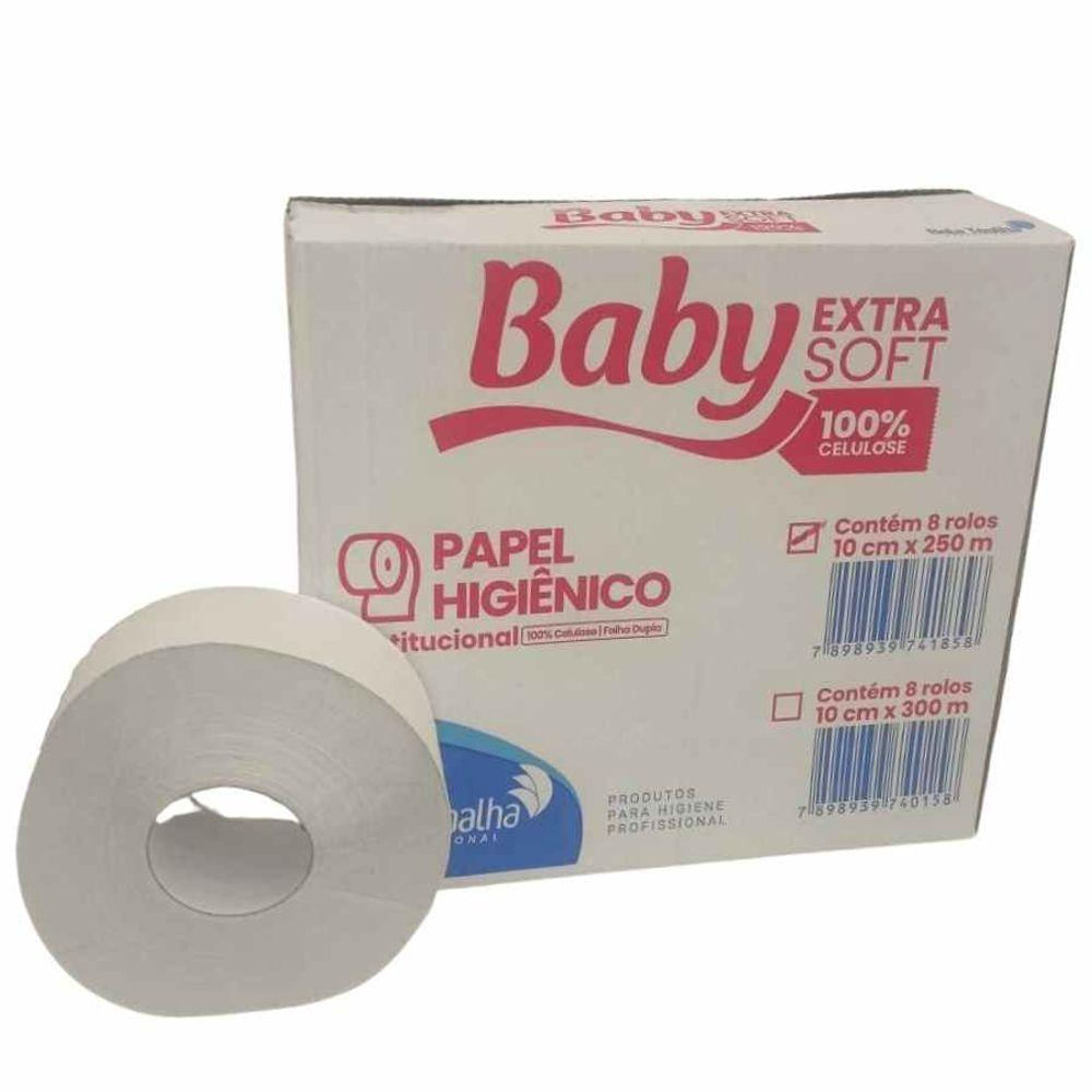 Papel Higienicofolha Dupla Rolão 250 Metros Com 8 Rolos Baby