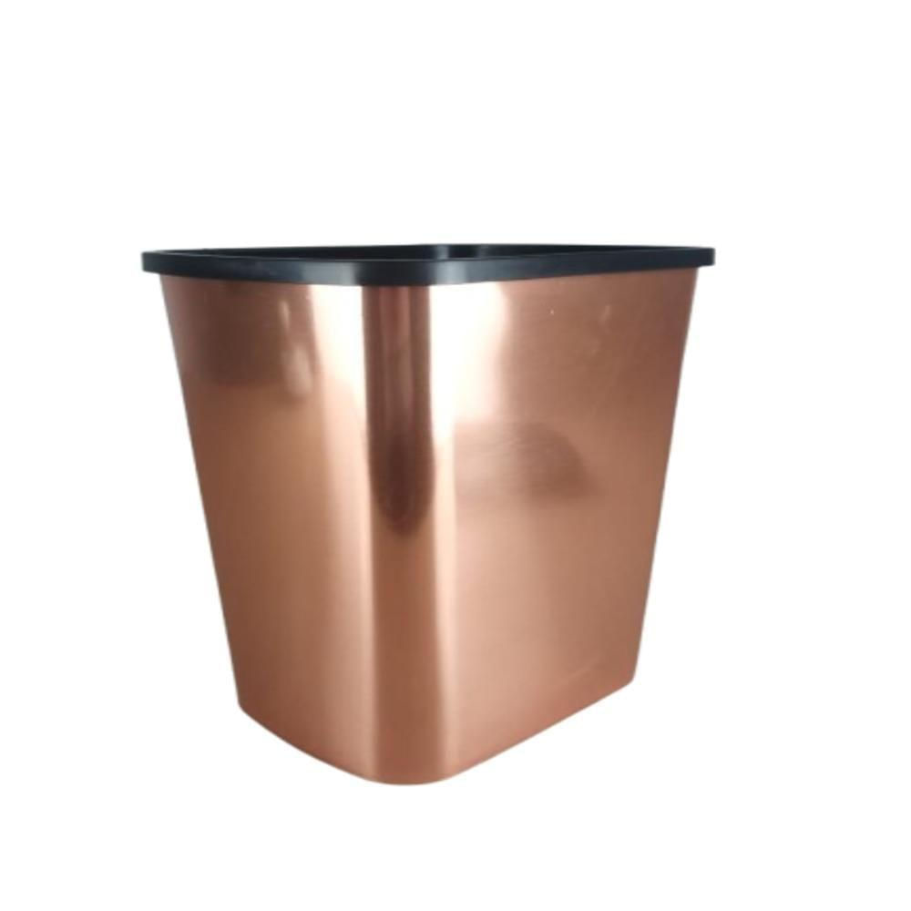 Lixeira Rose Gold Com Tampa Clik Cesto De Lixo 9 Litros Casa Pia Cozinha Banheiro Escritorio Luxo