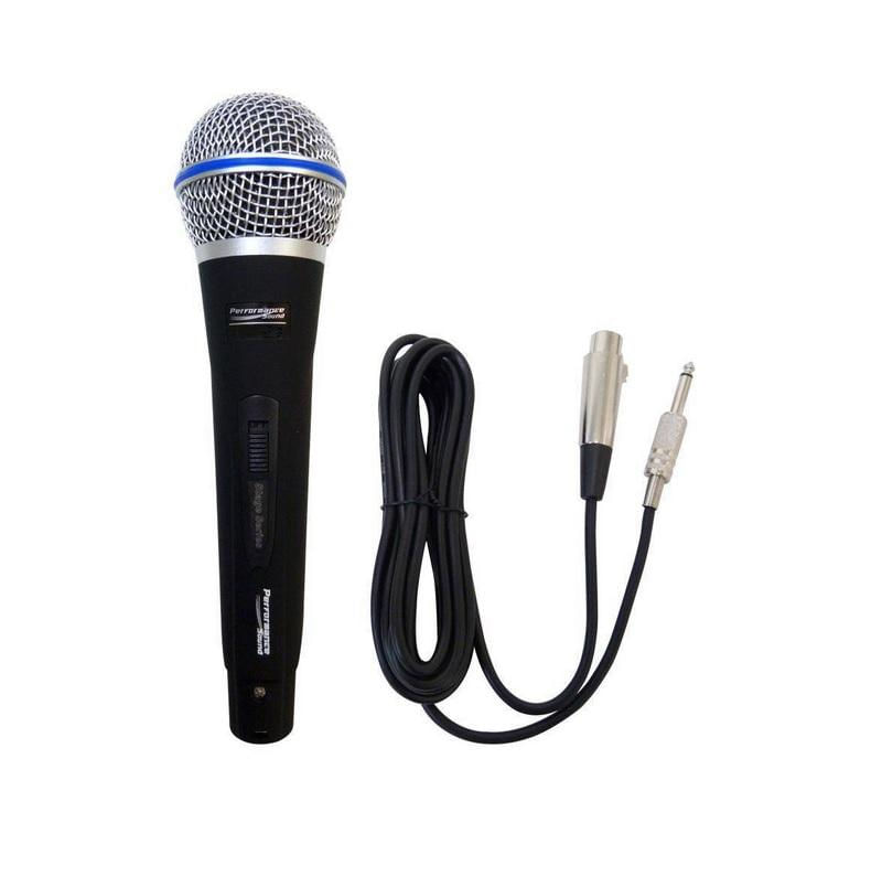 Microfone Dinâmico Profissonal com Cabo 4 Metros Performance Sound
