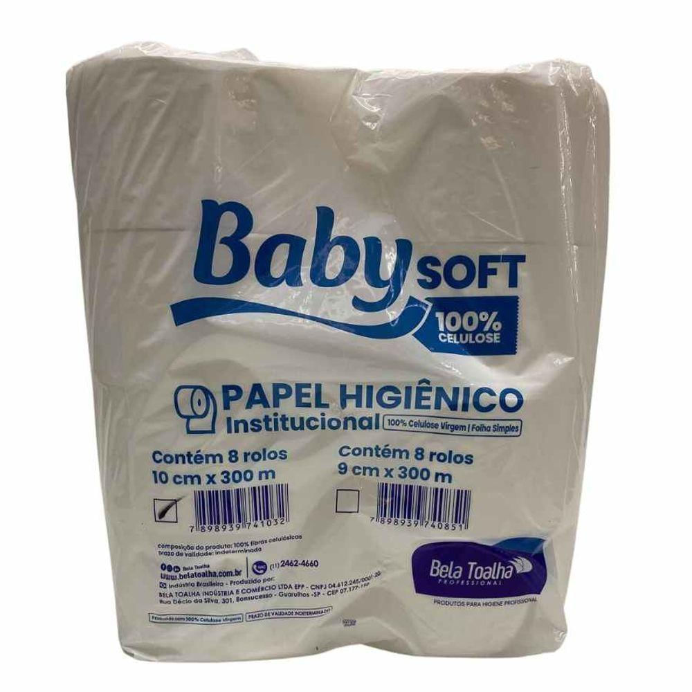 Papel Higienico Rolo Branco Baby 100% 300 M C/8