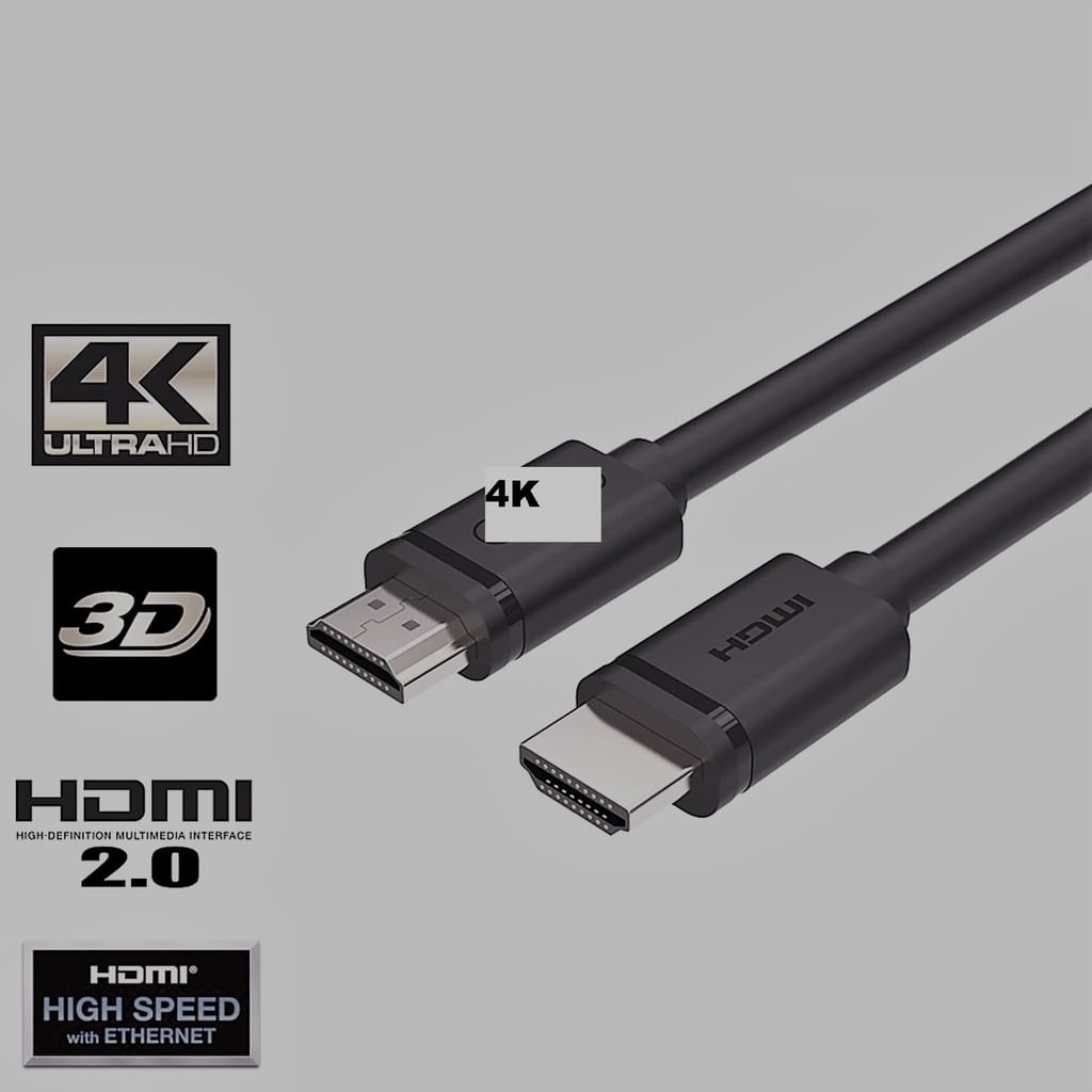 Kit com 3 Unidades = Cabo HDMI 2.0 4K Blindado 1.5 Metros 120Hz High Speed Quad Technology Macho x Macho Padrão 19 Pinos