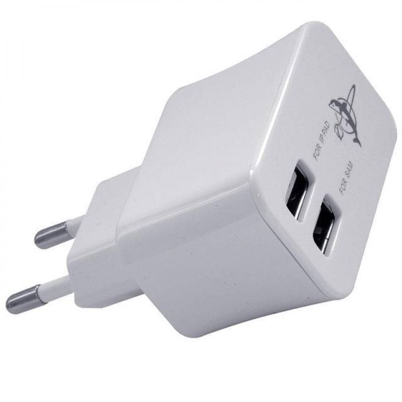 Tomada Adaptador Parede 2 Usb Carregador Celular Mp3 Tablet