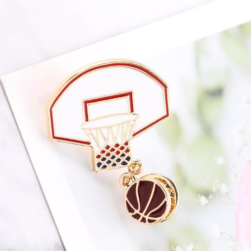 Acessório de Roupas Broche de Basquete em Metal