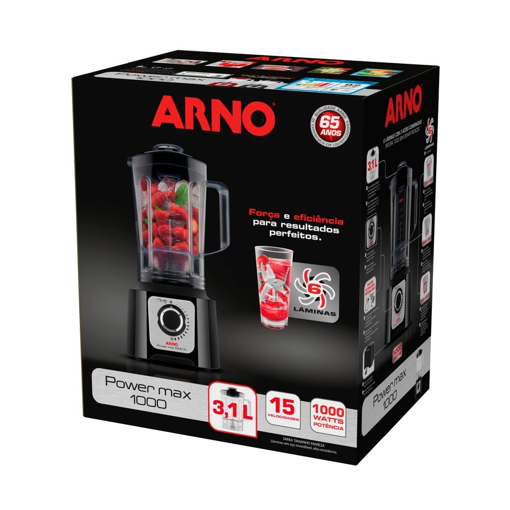 Liquidificador Arno Power Max LN55 Preto - 110V