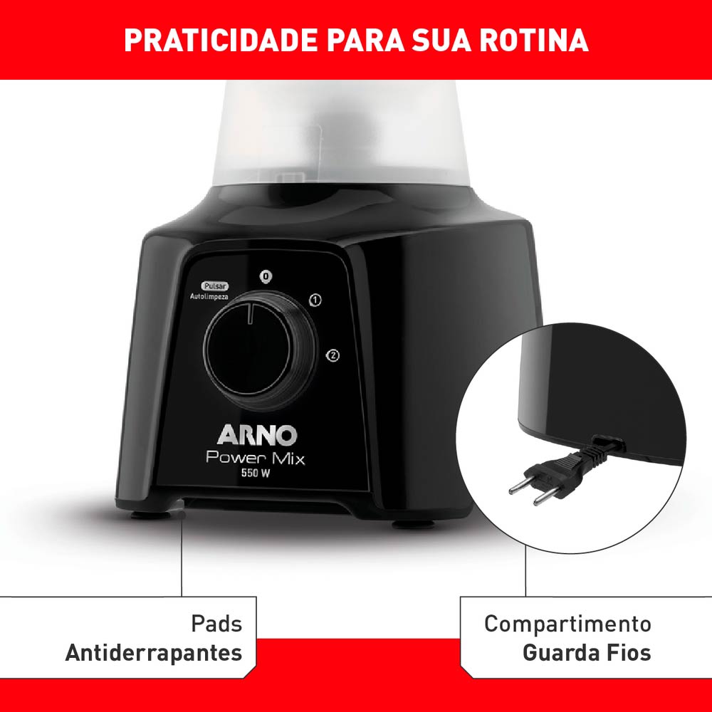Liquidificador Arno Power Mix LQ10 Preto - 110V