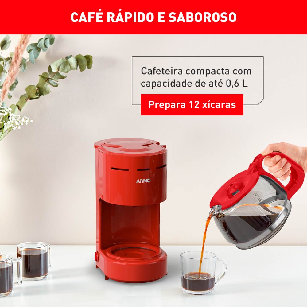 Cafeteira Elétrica Arno Classic CFC2 Vermelha 12 Xícaras - 220V