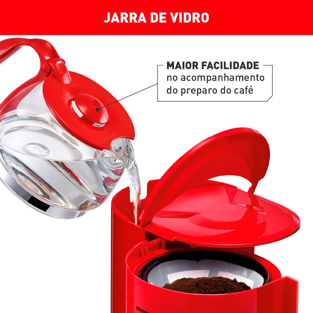 Cafeteira Elétrica Arno Classic CFC2 Vermelha 12 Xícaras - 220V