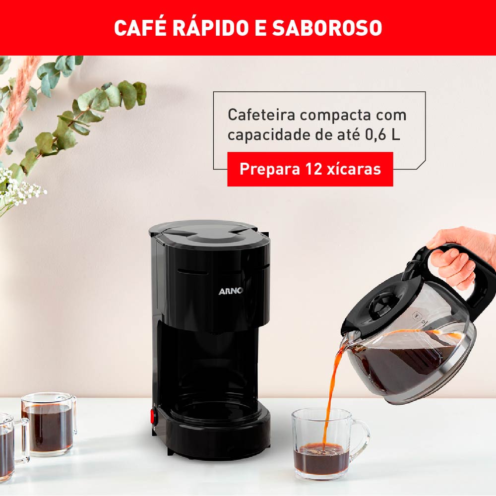 Cafeteira Elétrica Arno Classic CFC1 Preta 12 Xícaras - 127V