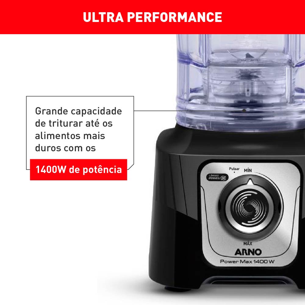 Liquidificador Arno Powermax Comfort Control LN65 Preto - 127V