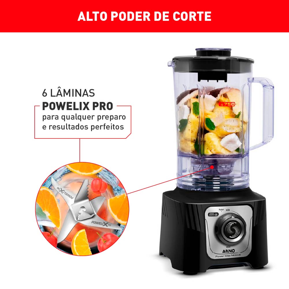Liquidificador Arno Powermax Comfort Control LN65 Preto - 127V