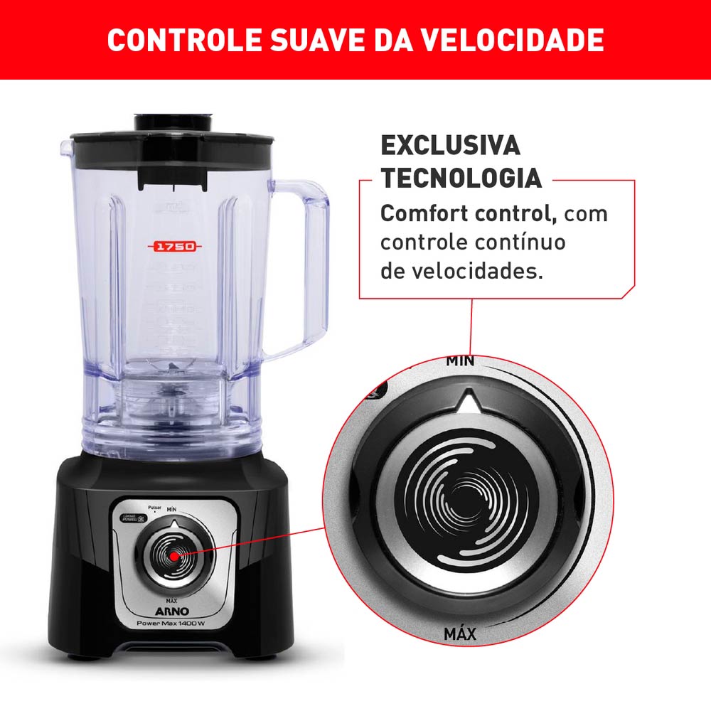 Liquidificador Arno Powermax Comfort Control LN65 Preto - 127V