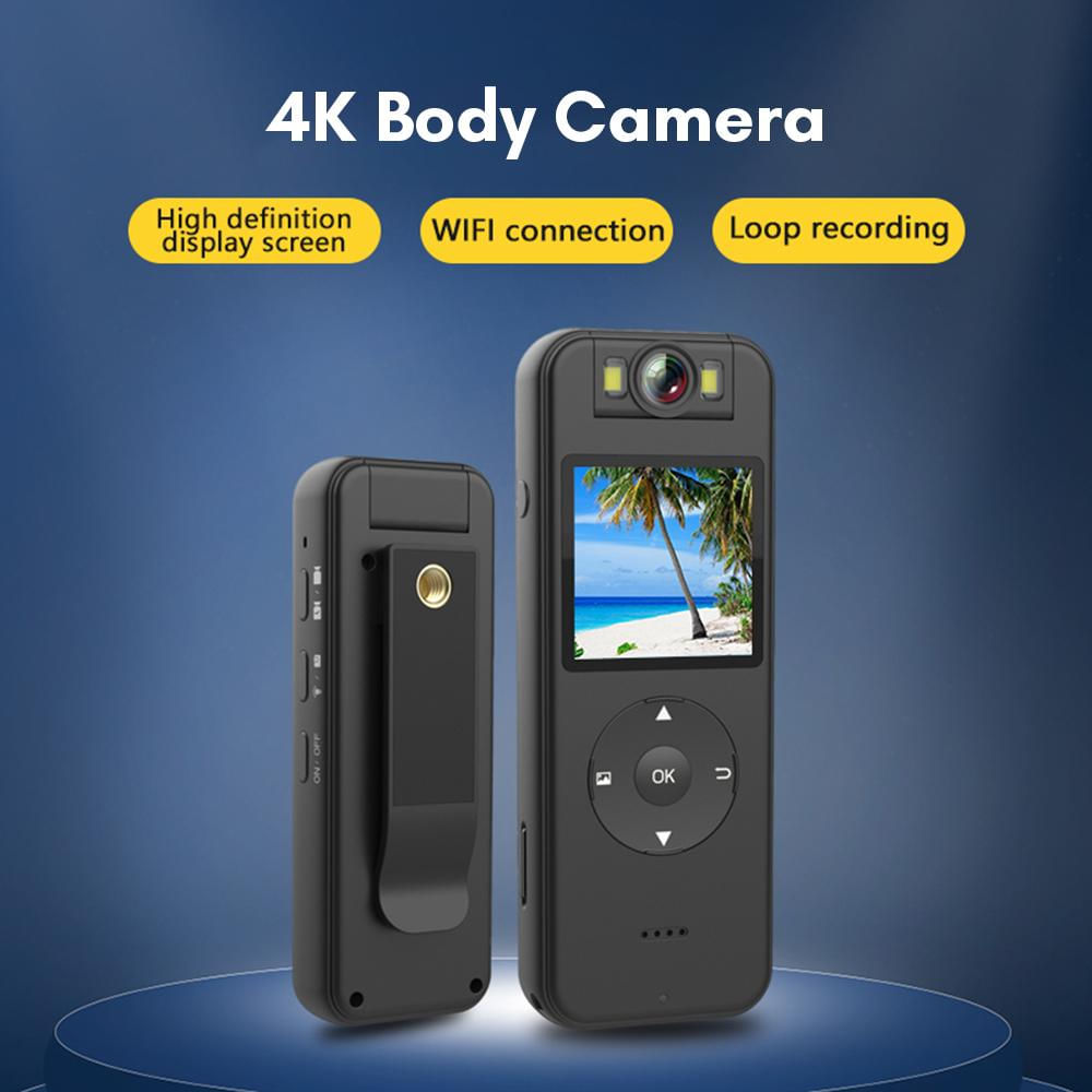 Câmera Corporal 4K WiFi com Áudio e Vídeo, Mini Câmera Clip-on