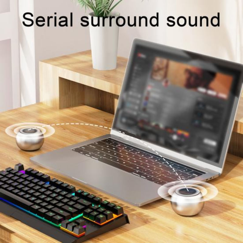 Caixa de Som Sem Fio Bluetooth 360° com Som Surround preto