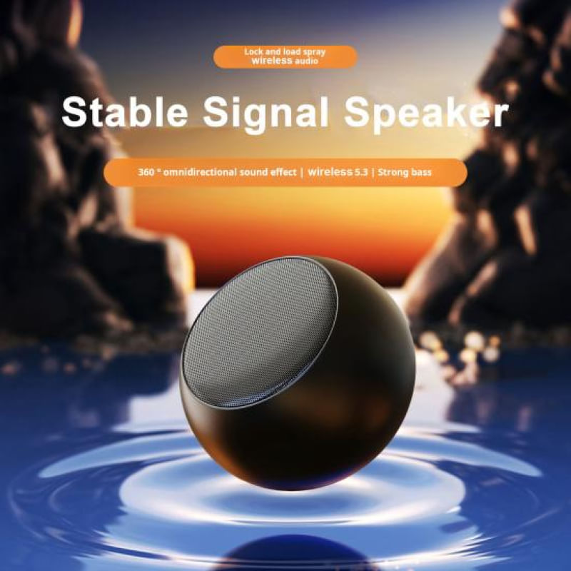 Caixa de Som Sem Fio Bluetooth 360° com Som Surround preto