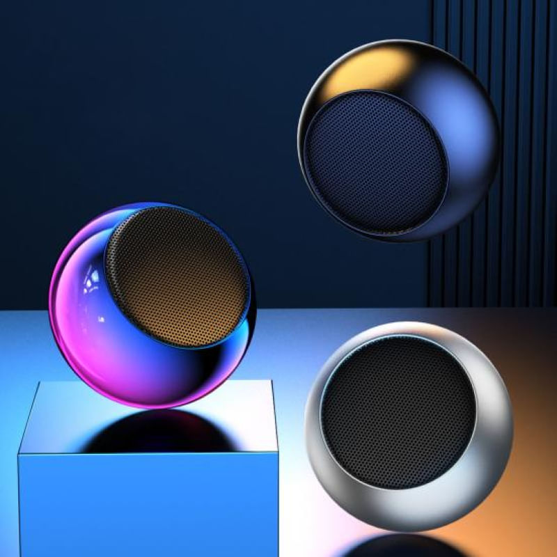 Caixa de Som Sem Fio Bluetooth 360° com Som Surround preto
