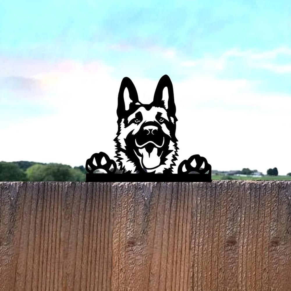 Silhueta de Aço de Cão Fofo para Jardim - Ideal para Aniversários e Presentes de Inauguração