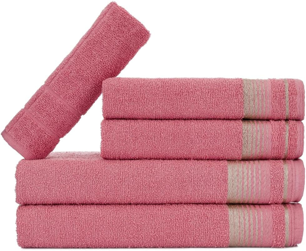 Jogo de Toalhas Luxury Soft Beka 360 g/m² 2 Banho + 2 Rosto + 1 Piso Luxo Rosê