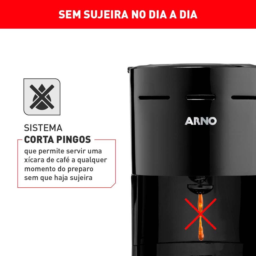 Cafeteira Elétrica Arno Classic CFC1 Preta 12 Xícaras - 220V