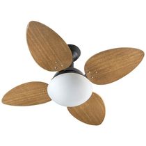 Ventilador De Teto Venti-Delta Jet Preto Com 4 Pás Mogno Linha Decoratica 220V