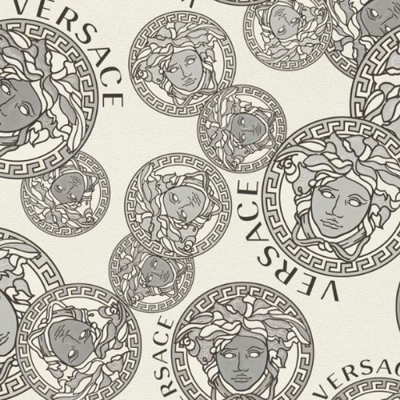 Papel de Parede Versace V Moderno Cinza 386102