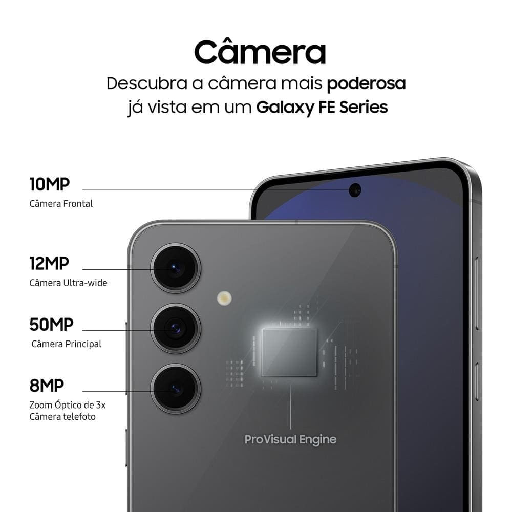 Smartphone Samsung Galaxy S24 FE, Processador Exynos 2400e, 256GB