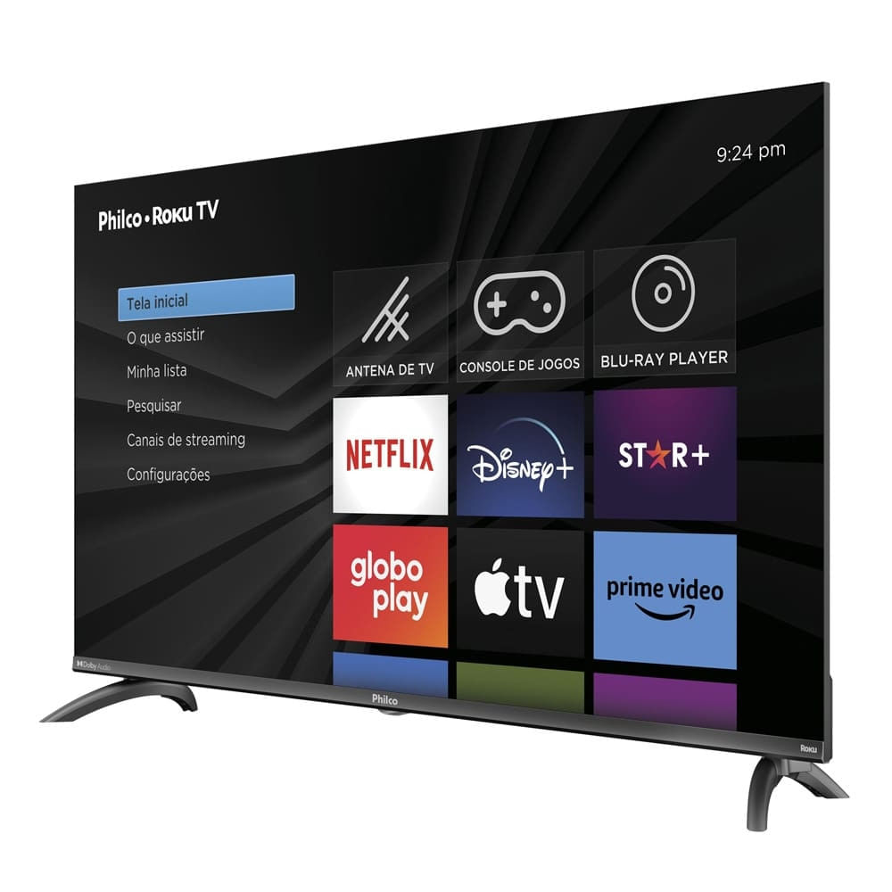 Smart TV 40 Philco Full HD LED PTV40M9GR2CGB com Sistema Operacional Roku TV, Dolby Audio, Processador Quad-Core, Entradas USB e HDMI Cinza / Bivolt