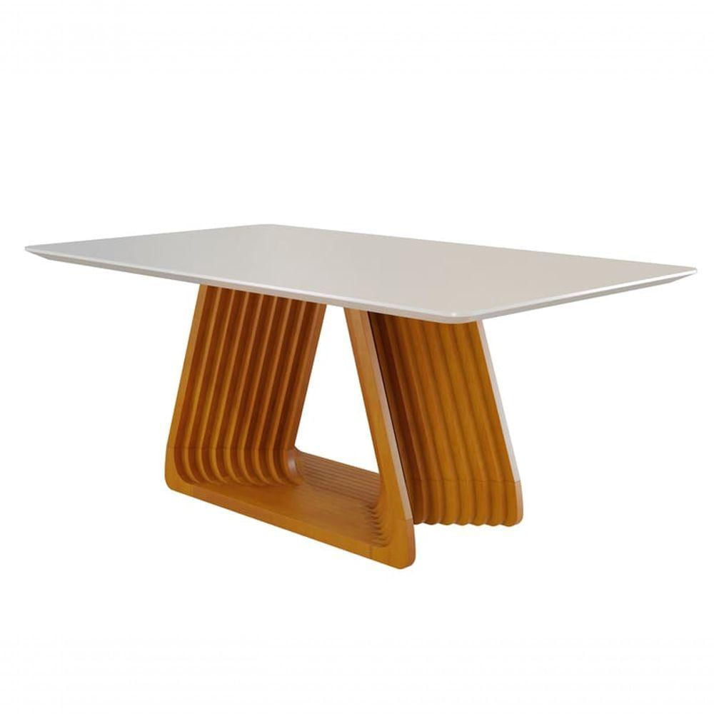 Mesa De Jantar Moderna Madeira Maciça Com Vidro 2,20x1,10m Obsidiana