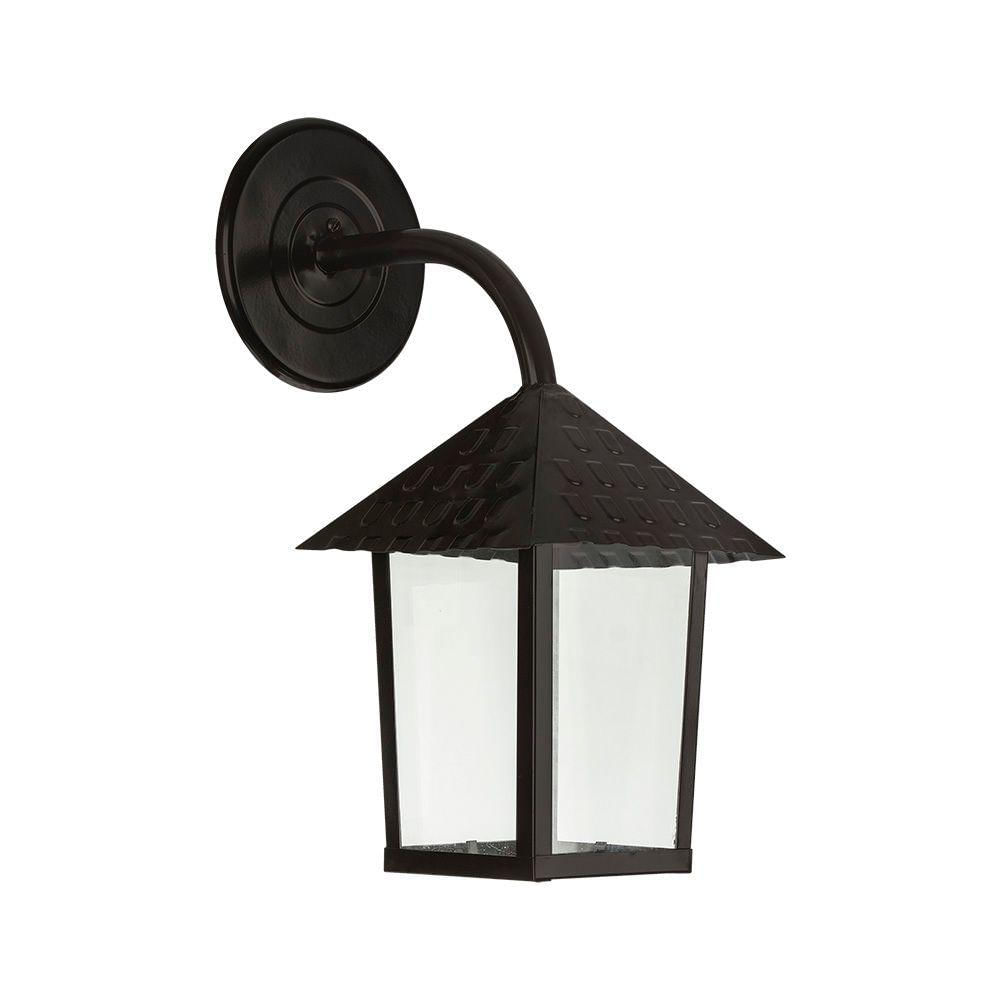 Arandela Blumenau Colonial Quadrada Vidro Liso E27 Bivolt Preto Fosco