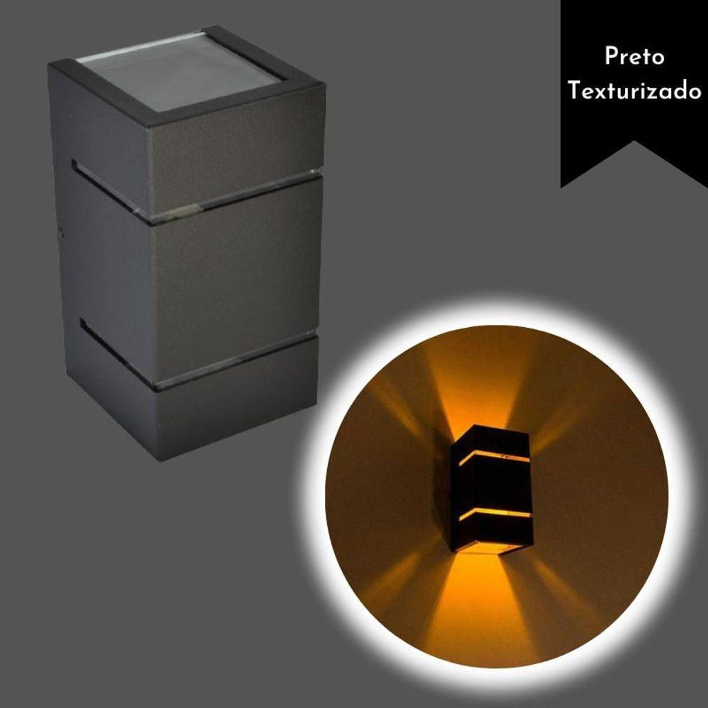 Arandela 2 Focos E 2 Frisos Retangular- Soquete G9 (6203) Preto
