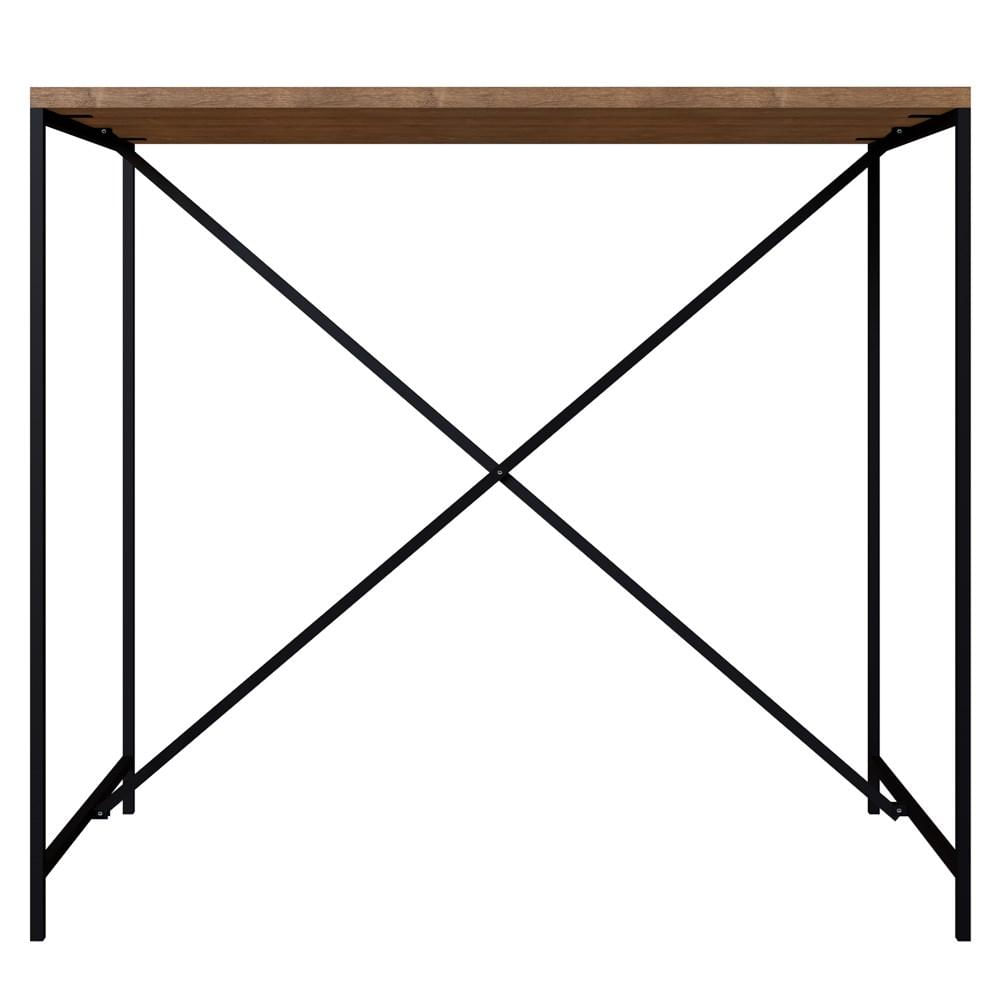 Mesa Para Sala de Jantar e 4 Banquetas Altas Steel Quadra Vermont Base Preta - Artesano