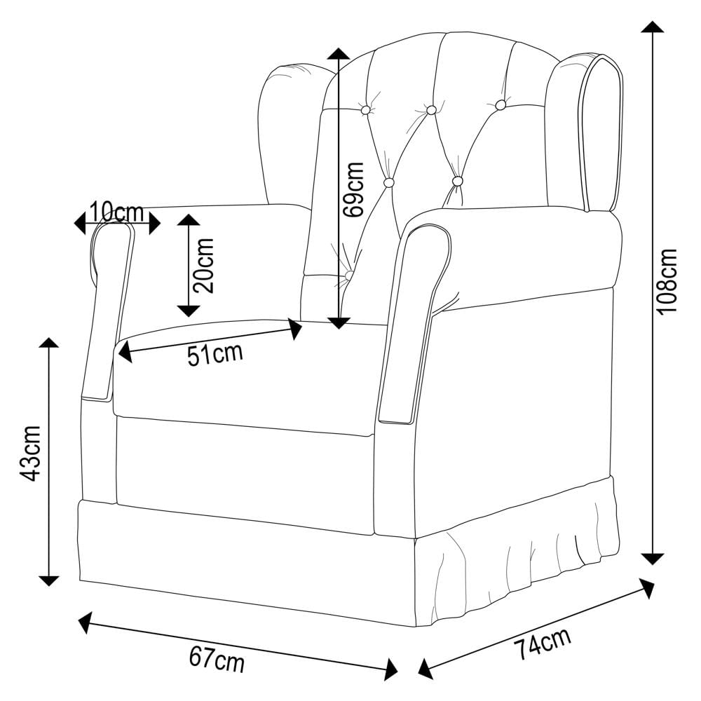 Quarto Infantil 3 Peças Poltrona Amamentação Cecilia Sintético Bege/Branco - Phoenix