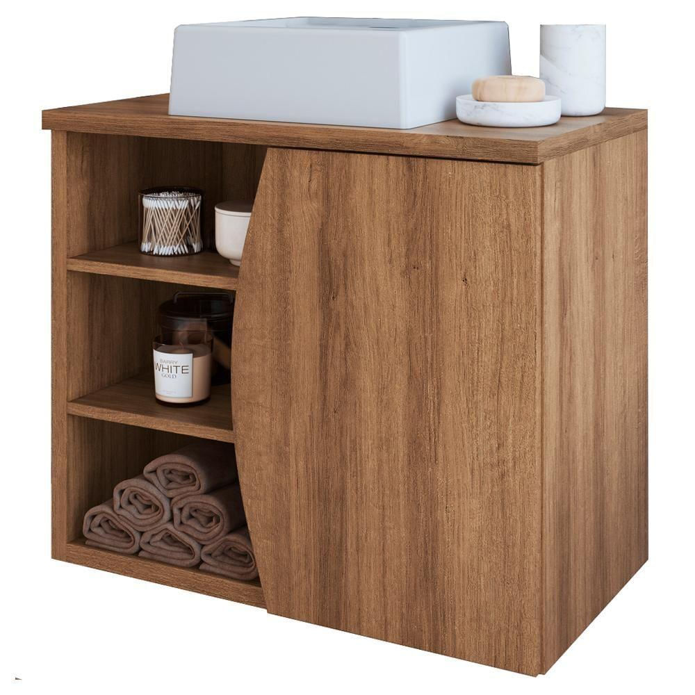 Gabinete Suspenso Com Cuba Branca 70 Cm Bl9680 Mell Faem Mell