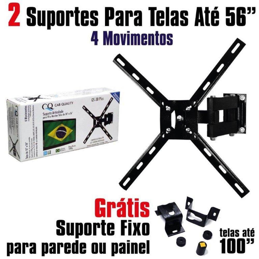 2 Suportes 4 Movimentos Para Tv Até 56 Polegadas