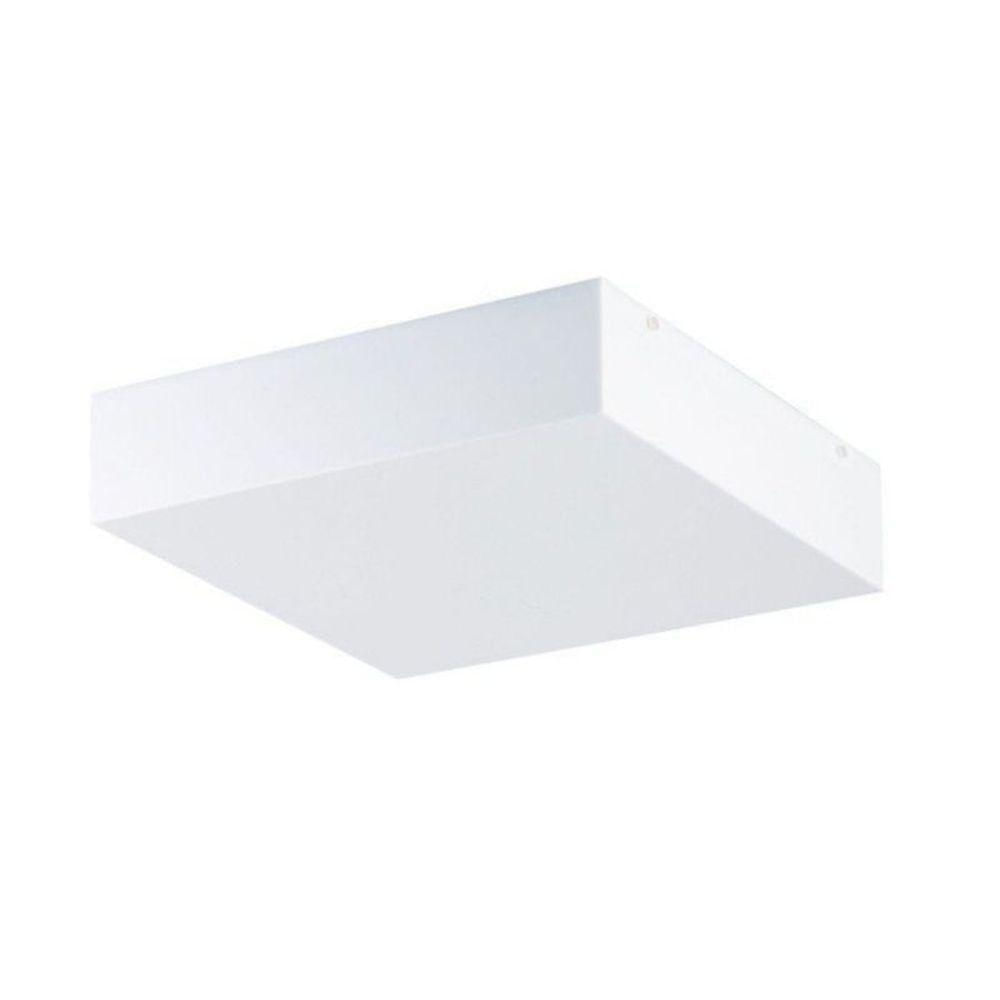 Luminária Plafon De Sobrepor Quadrado Acrílico 30x30 + Bulbo A60 11w Bq