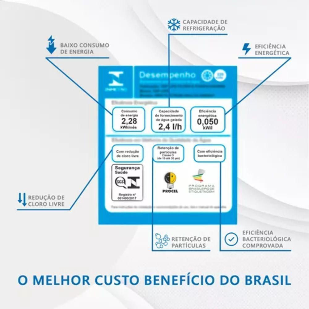 Purificador Super água Alcalina Ionizada Gelada Ph 9,5 Redox/pral Negativo Flex He Branco 127v - Top Life