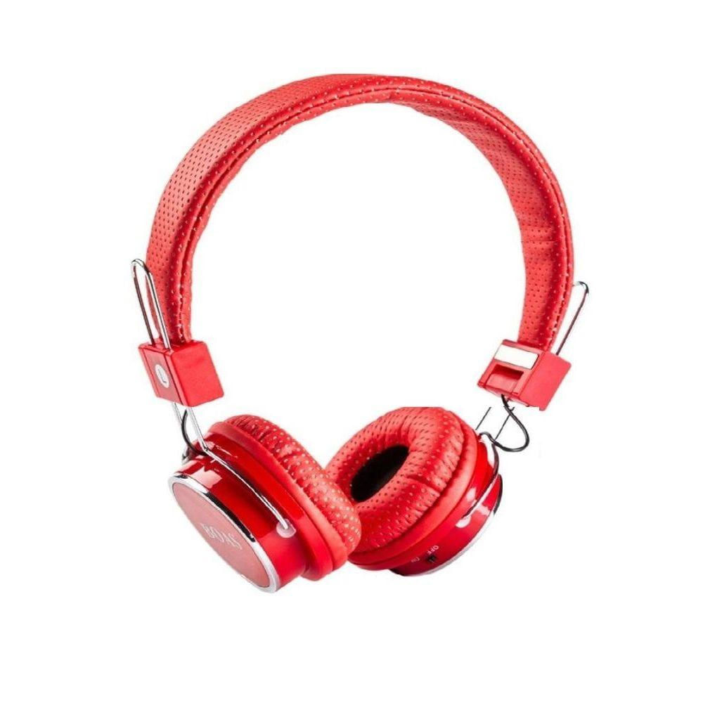 Fone de Ouvido Bluetooth Micro Sd Mp3 Rádio Fm Vermelho