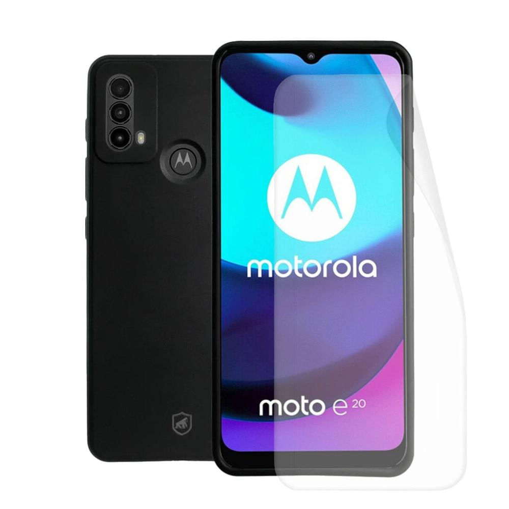 Kit Capa Silicon Veloz e Película Hydrogel HD para Motorola Moto E20 - Gshield