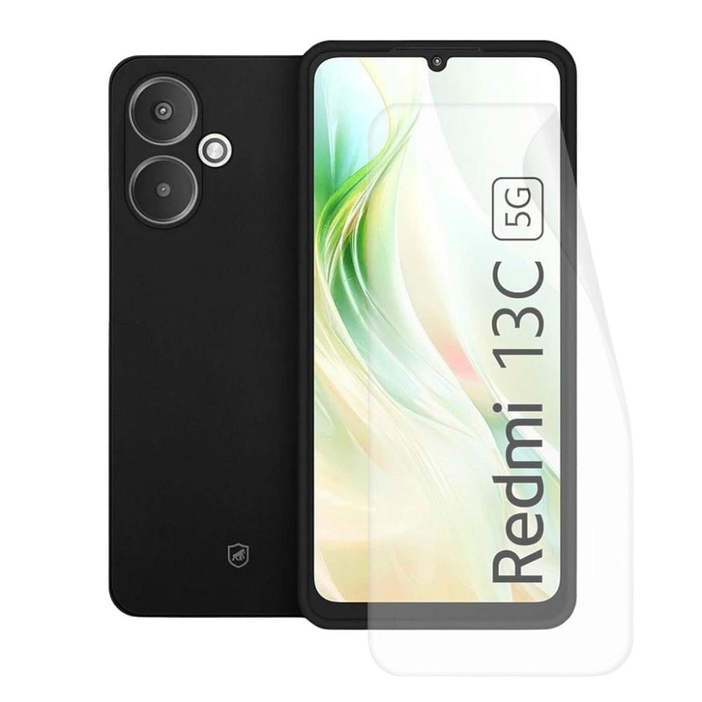 Kit Capa Silicon Veloz e Película Hydrogel HD para Xiaomi Redmi 13C - Gshield