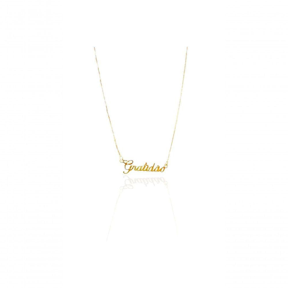 Colar Gratidão Banhado Ouro 18K Delicado