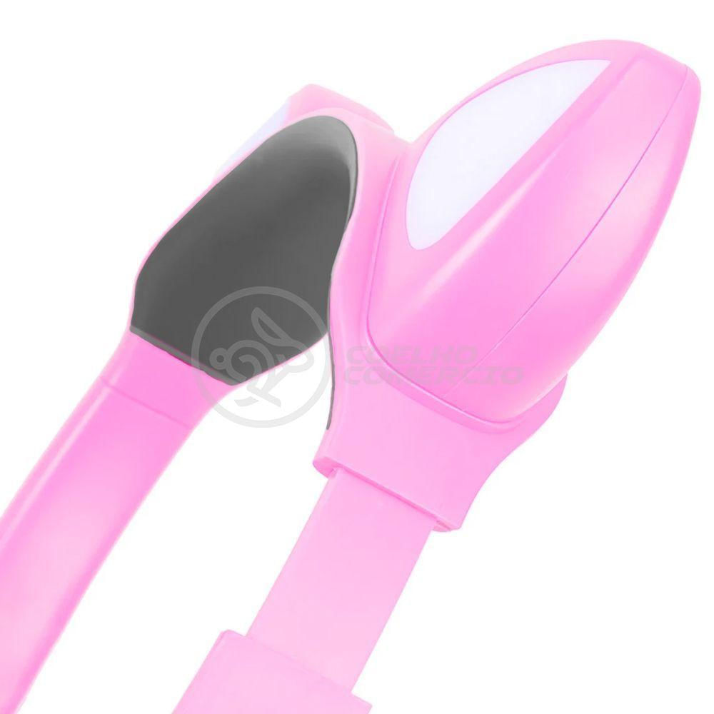 Fone De Ouvido Gatinho Fio C/ Led Infantil Rosa