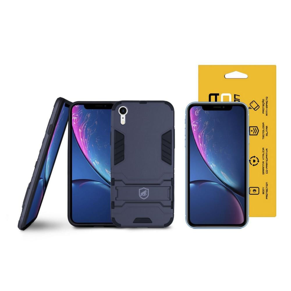 Kit Capa Armor e Película Nano Vidro para iPhone XR - Gorila Shield