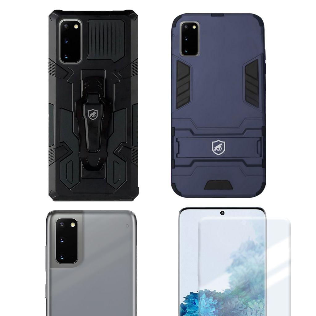Capa Armor+ Capa Clip + Película Nano Gel + Nano Traseira Para Samsung Galaxy S20 - Gshield