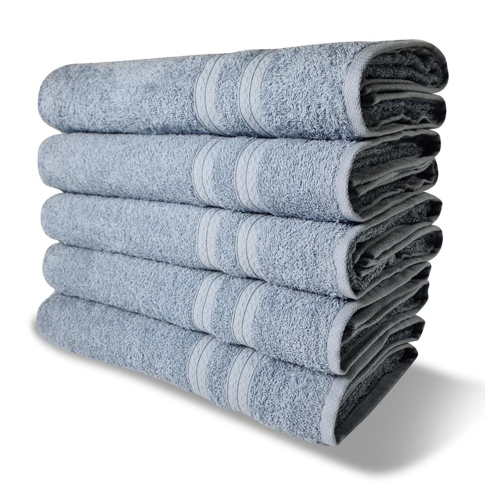 Kit 5 Toalhas Super Grossa Felpuda E Macia 80x150cm Beka Azul