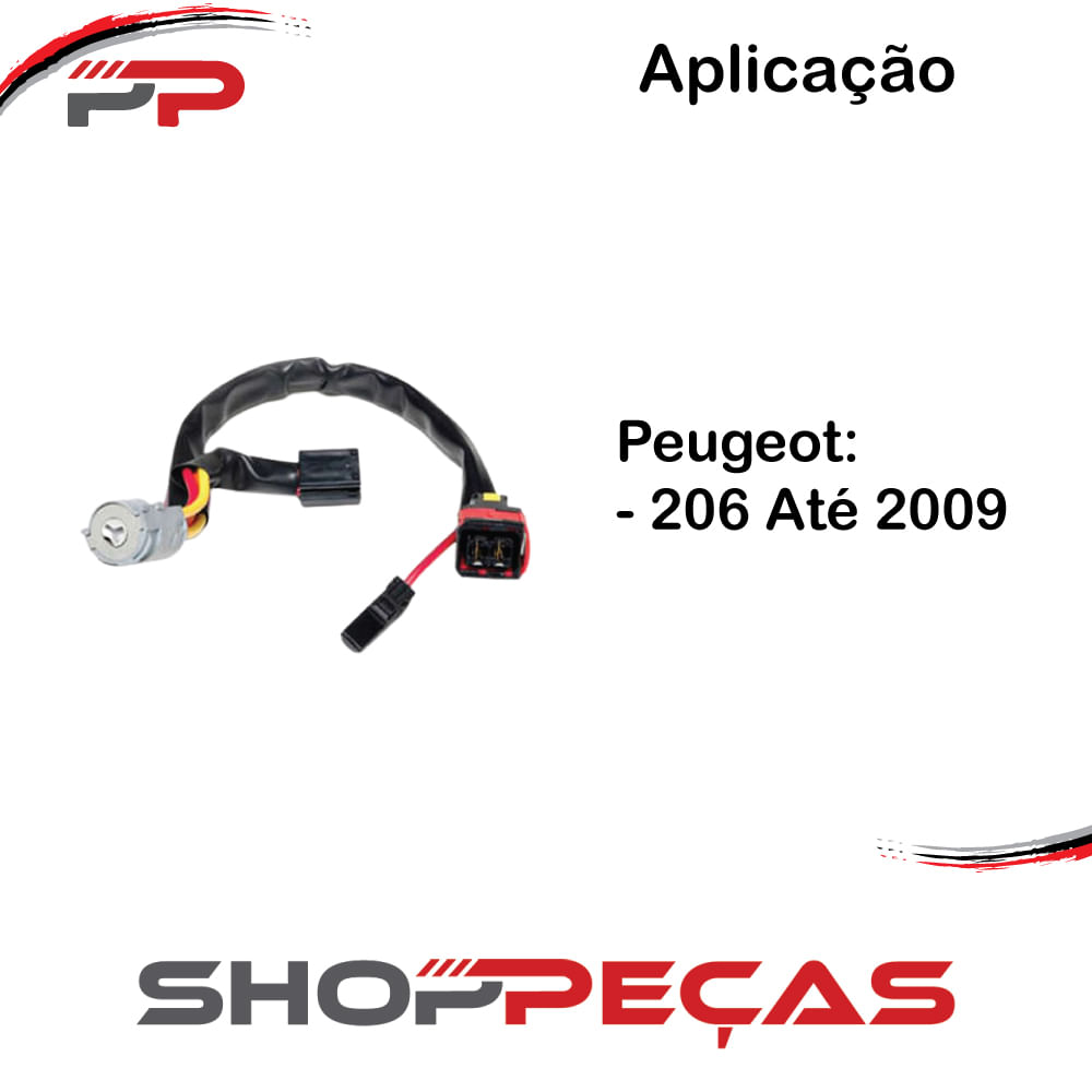 Comutador de Ignição Partida Peugeot 206 2001 a 2009