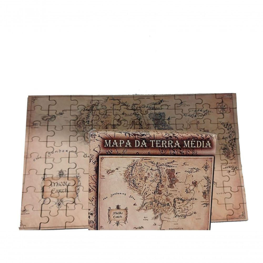 Quebra-cabeça Puzzle Mapa Terra Média De 80 Peças Mdf
