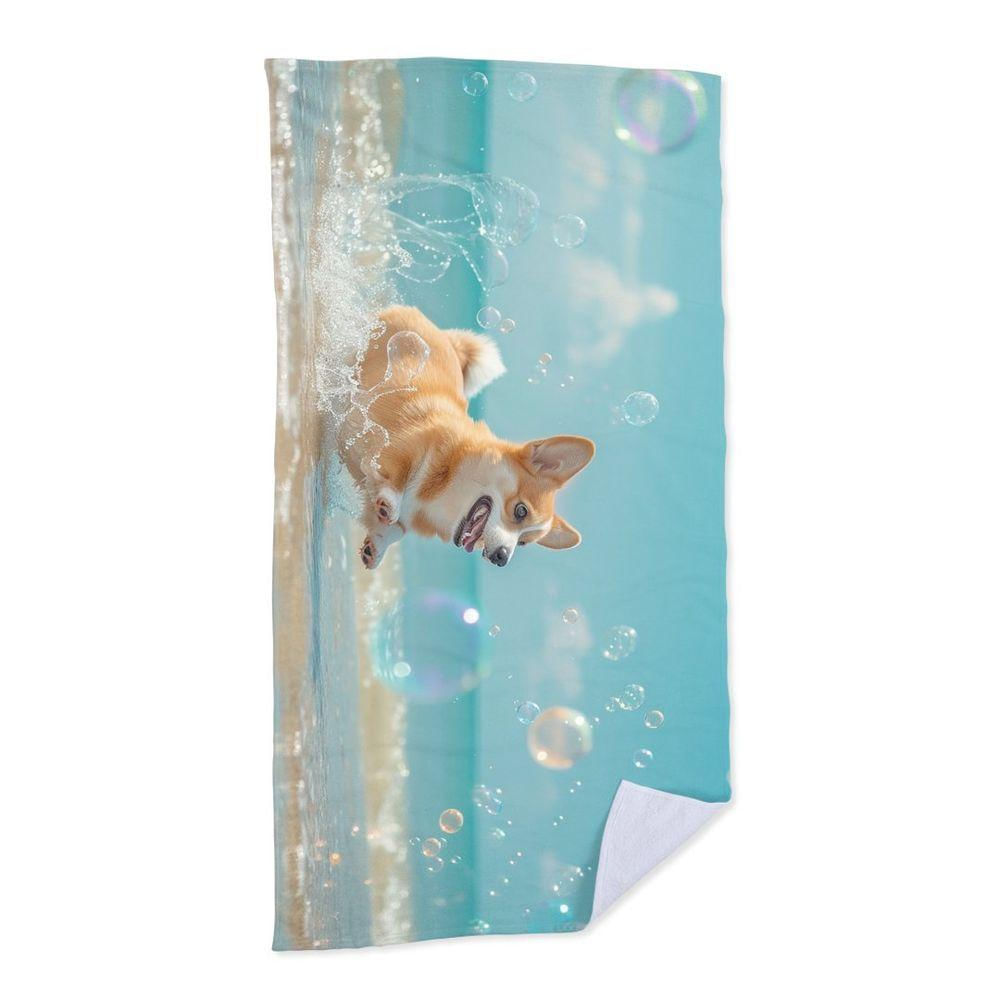 Toalha De Praia - Corgi Na Praia
