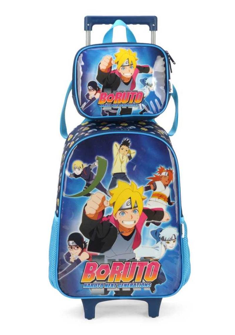 Kit Mochila de Rodinha e Lancheira Infantil Masculina Boruto by Luxcel 39602