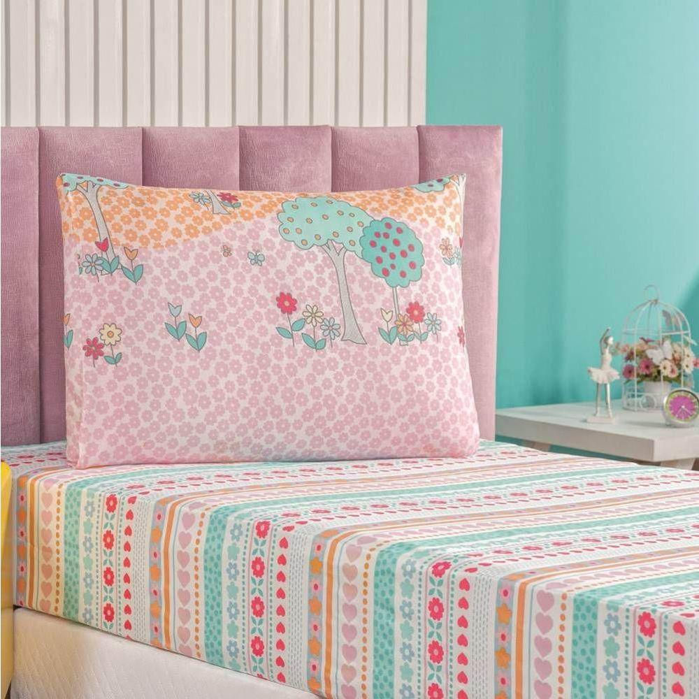 Jogo De Lençol Solteiro Bouti Kids Infantil Estampado 2 Peças Campestre
