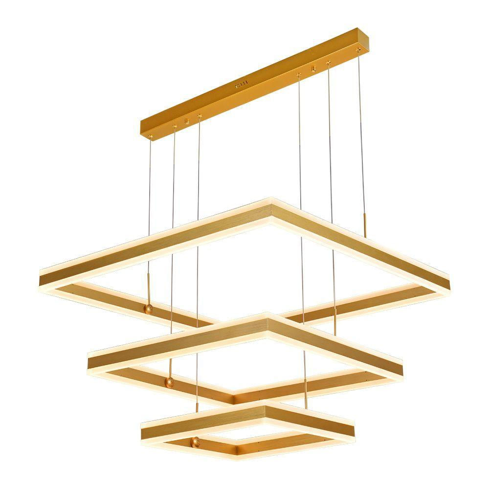 Lustre Pendente Sindora Dcd03048 Dourado Led Bivolt