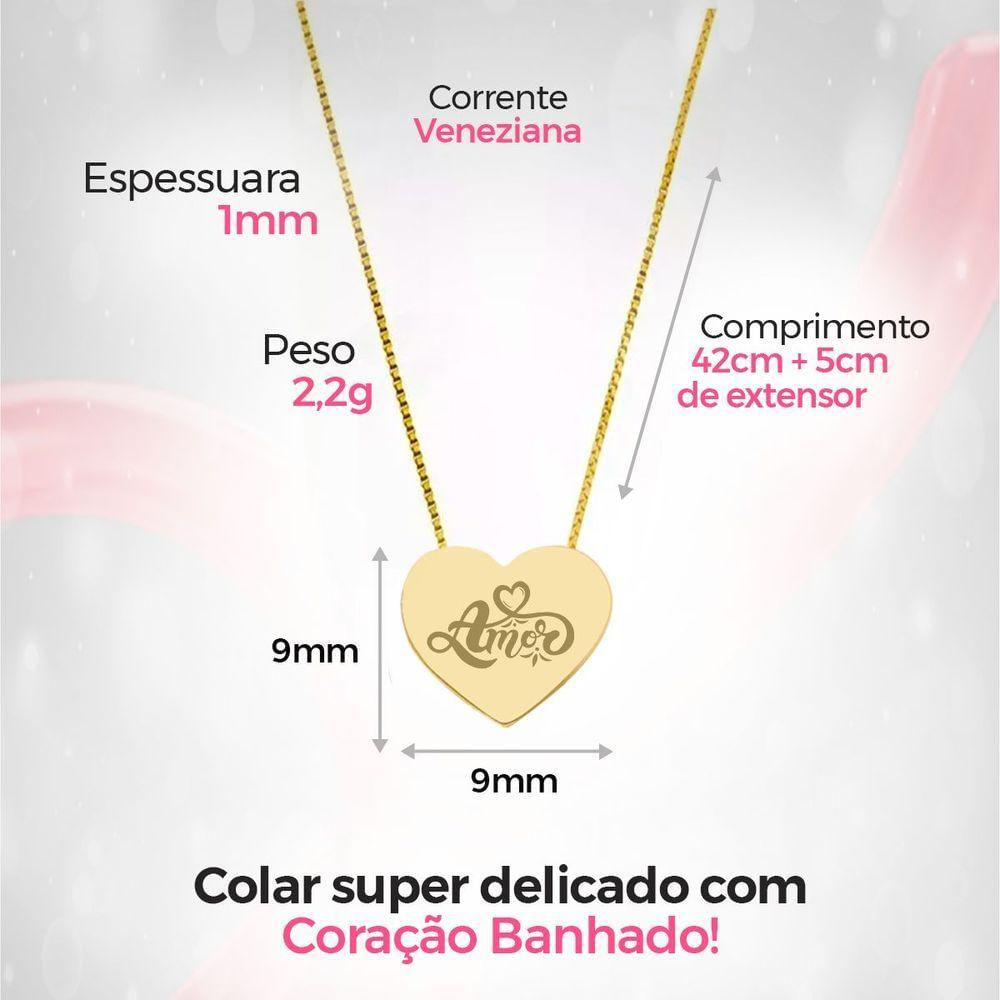Caixa Colar Coração Amor Presente Casual Edição Limitada